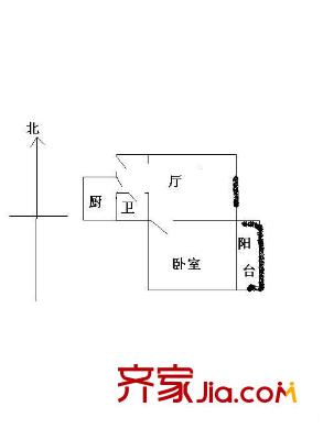 双井北里户型图户型图 1室1厅1卫1厨