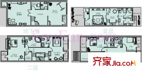 亚运新新家园户型图A4号楼F户型 6室3厅5卫1厨
