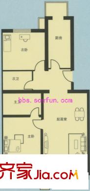 嘉诚花园户型图户型图 2室1厅2卫1厨