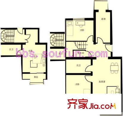 嘉诚花园户型图3室2厅3卫1厨