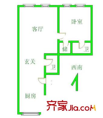 上第moma 1室 户型图