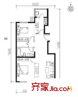 明天第一城5號院戶型圖戶型圖 2室1廳1衛(wèi)1廚