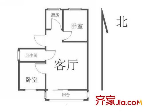 建新南区户型图2室 户型图 2室1厅1卫1厨