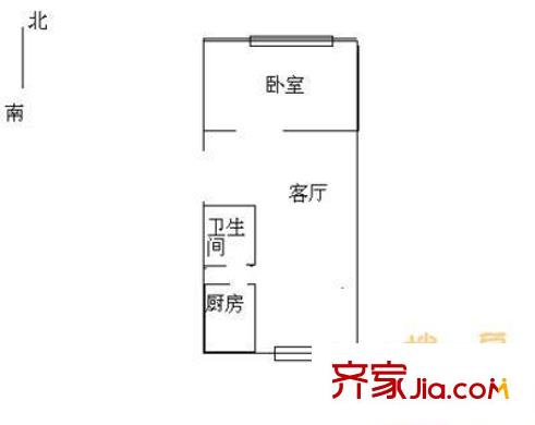建新北区户型图户型图 1室1厅1卫1厨