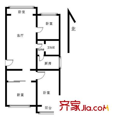 建新北区 3室 户型图