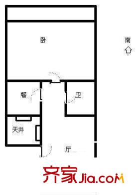小关北里户型图户型图 1室1厅1卫1厨