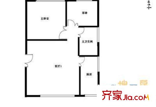 荟康苑户型图户型图 2室1厅1卫1厨
