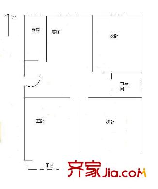 春晖园户型图户型图 3室1厅1卫1厨