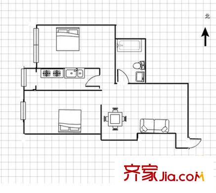 方华苑 2室 户型图