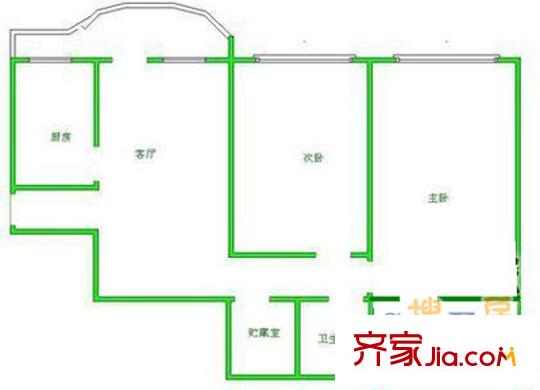 清境明湖户型图户型图 2室1厅2卫1厨
