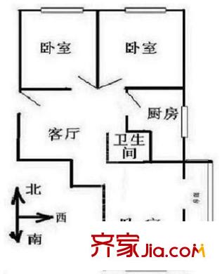 十里堡东里 3室 户型图