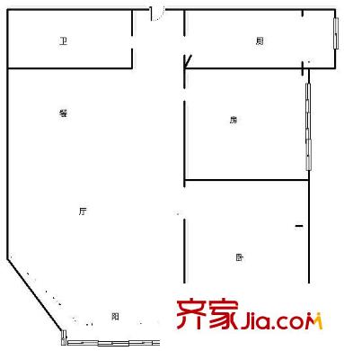 十里堡东里户型图户型图 2室2厅1卫1厨