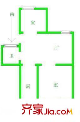 马道口户型图户型图 1室1厅1卫1厨