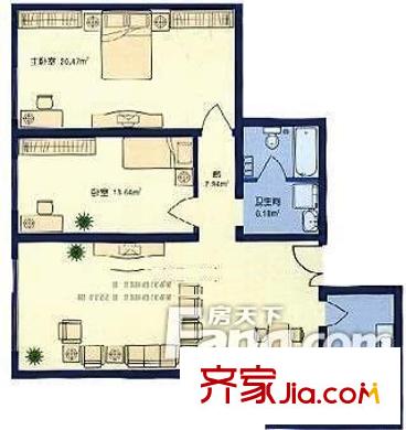 盛世嘉园户型图户型图 2室2厅1卫1厨