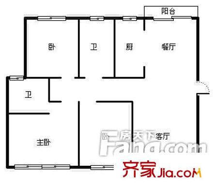 盛世嘉园户型图户型图 3室2厅2卫1厨