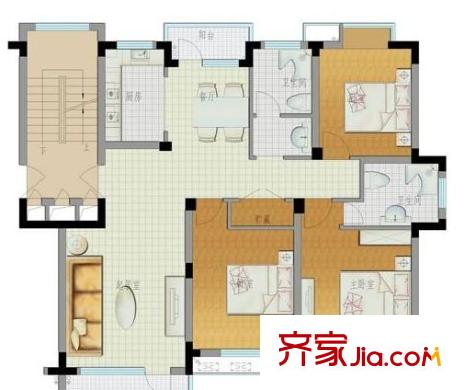 阳光四季户型图户型图 3室2厅2卫1厨