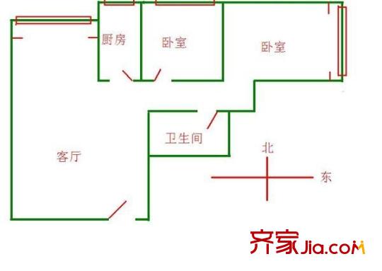 阳光四季 2室 户型图