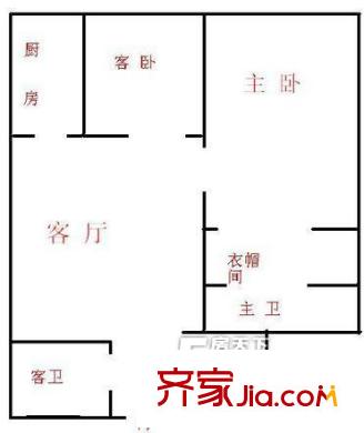 吉庆里户型图户型图 2室1厅2卫1厨