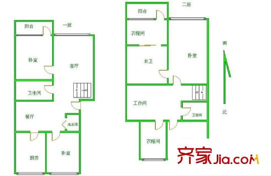 山水文园二期户型图户型图 4室1厅3卫1厨