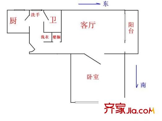 吉庆里户型图1室 户型图 1室1厅1卫1厨
