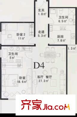 吉庆里户型图2室 户型图 2室2厅2卫1厨