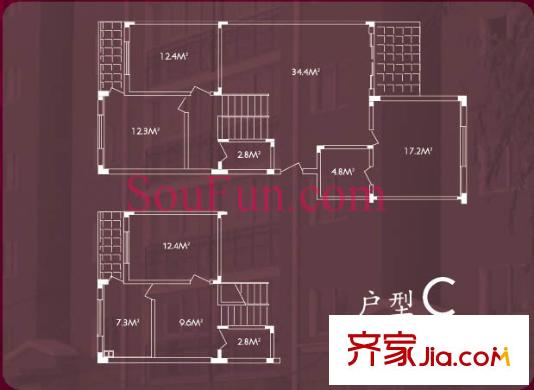 冠雅苑戶型圖C戶型(售罄) 