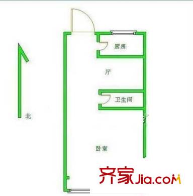 六里屯东里户型图户型图 1室1卫1厨