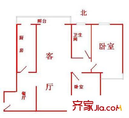 嘉和丽园户型图户型图 2室2厅1卫1厨