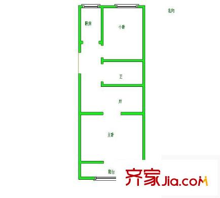 西八里庄61号院户型图户型图 2室1厅1卫1厨
