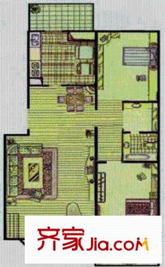 同兴园户型图户型图 2室1厅1卫1厨