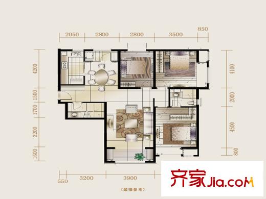 华业东方玫瑰C1#-01锦馨阁(售罄) 2室2厅1卫1厨