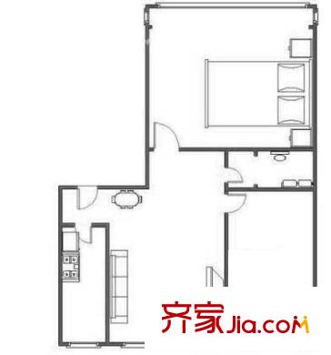 开阳里小区户型图2室户型图 2室1厅1卫1厨