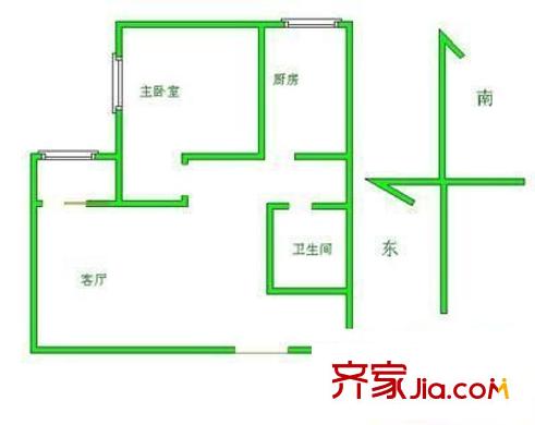 开阳里小区1室 户型图