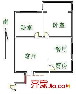 观音惠园户型图户型图 2室2厅1卫1厨