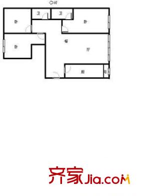 新城国际公寓四期 3室 户型图