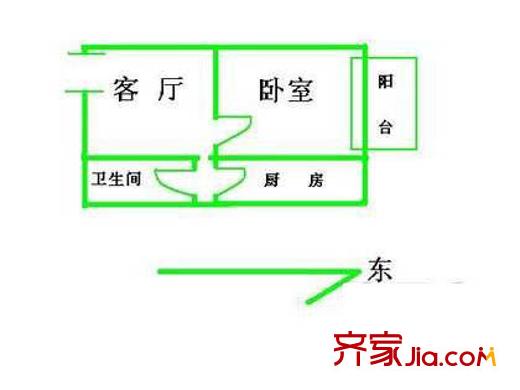 康家园户型图户型图 1室1厅1卫1厨