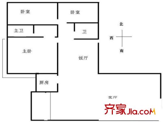 华澳中心 3室 户型图