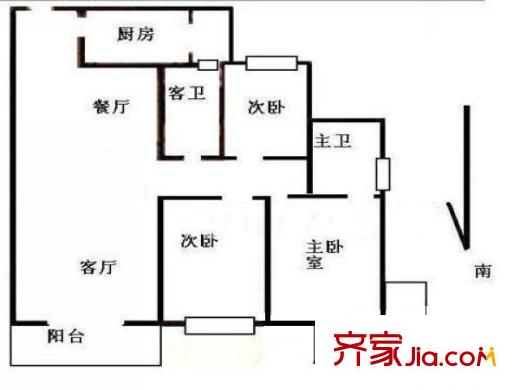 华澳中心 3室 户型图