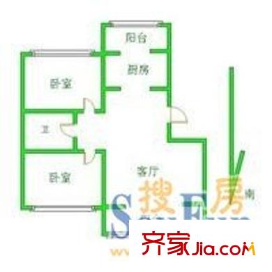 长桥园 2室 户型图