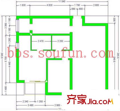 雪梨澳乡户型图A座2户型 3室