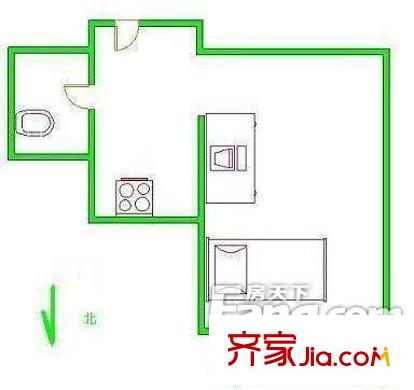 10AM新坐标户型图新坐标户型图 1室1厅1卫1厨