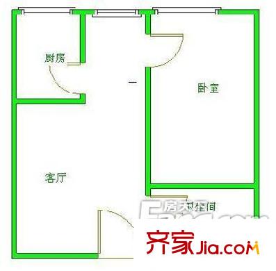 10AM新坐标户型图户型图 1室1厅1卫1厨
