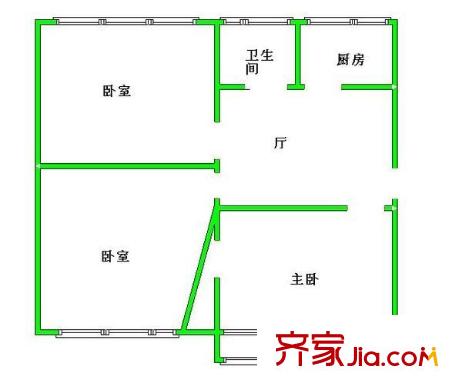 清河毛纺厂北小区 3室 户型图