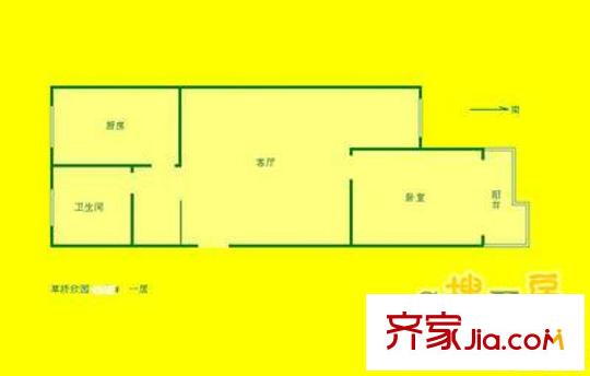 草桥欣园四区 1室 户型图