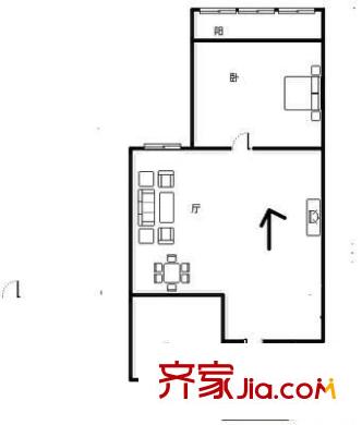 草桥欣园四区 1室 户型图