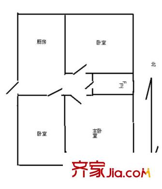 草桥欣园四区 1室 户型图