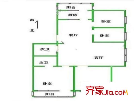 天秀花园安和园户型图户型图 4室2厅2卫1厨