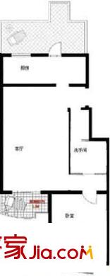 天秀花园安和园 1室 户型图