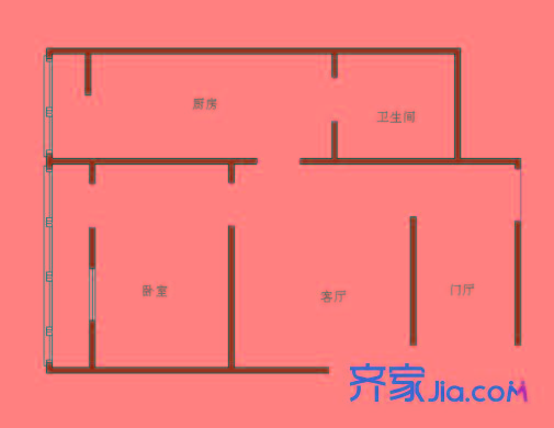 西宏苑 1室 户型图