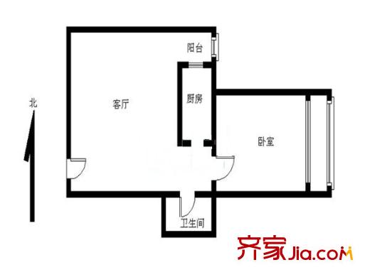 丽景馨居 1室 户型图